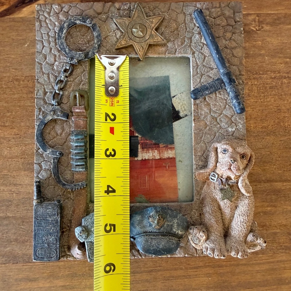Vintage Police K9 Dog 3D Photo Frame Sheriff Badge Handcuffs - Picture 8 of 11